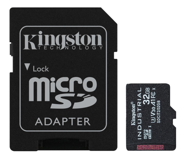 KINGSTON microSD klasy przemysłowej 32GB, 100/80MB/s + Adapter - 675819 - zdjęcie